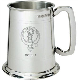 Rollo Clan Crest Tankard 1 Pint Pewter