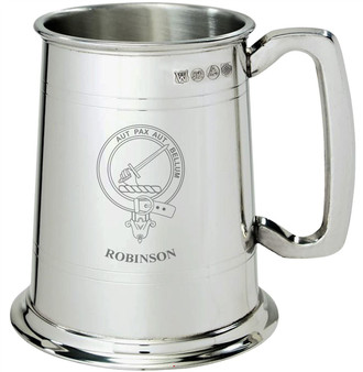 Robinson Clan Crest Tankard 1 Pint Pewter
