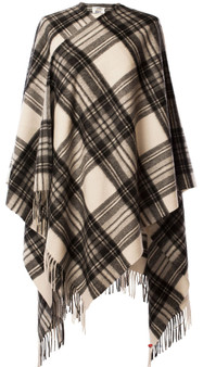 Ladies Serape Cape 100% Lambswool Stewart Grey Dress Tartan