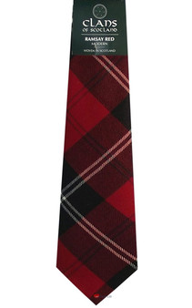 Ramsay Red Clan 100% Wool Scottish Tartan Tie