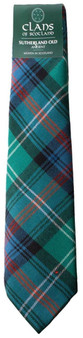 Sutherland Old Ancient Clan 100% Wool Scottish Tartan Tie