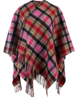 Lambswool Mini Cape In Bruce Of Kinnaird Tartan Design 120cm Wide