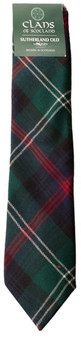 Sutherland Old Modern Clan 100% Wool Scottish Tartan Tie