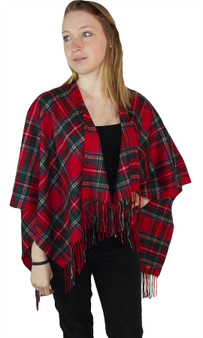 Ladies Mini Lambswool Cape in Royal Stewart Tartan
