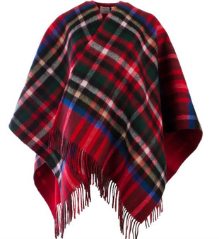 Lambswool Double Faced Mini Cape In Exploded Stewart Royal Design 114cm Wide