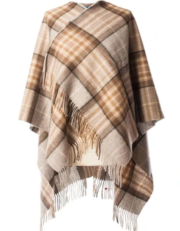 Lambswool Mini Cape In Mackellar Natural Tartan Design 120cm Wide