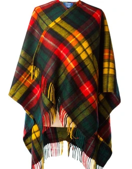 Lambswool Mini Cape In Buchanan Tartan Design 120cm Wide