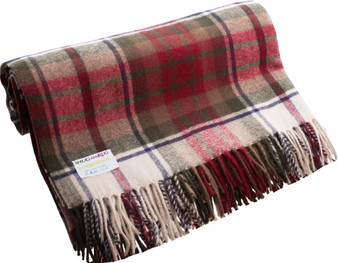 100% Lambswool Throw Blanket Wool Rug in MacDuff Dress Tartan Travel Blanket Outdoor Blanket Throw