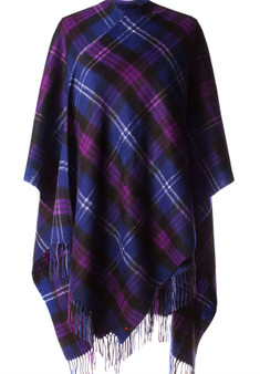 All Wool Long Cape In Heritage Of Scotland Tartan Design 152.5 cm Wide