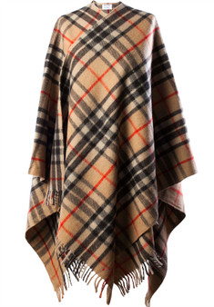 All Wool Long Cape In Thomson Camel Tartan Design 152.5 cm Wide