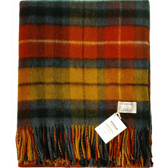 Deluxe Pure Soft Lambswool Blanket-Throw in Buchanan Antique Tartan 78x 63in