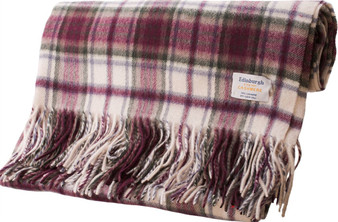 Luxury 100% Cashmere Capra hircus laniger Goat Blanket Throw in MacDuff Dress Tartan