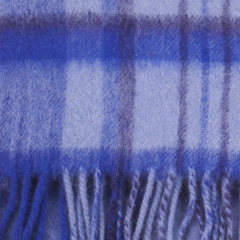 100% Lambswool Scarf Sky Blue Check Scottish Gift Winter Scotland