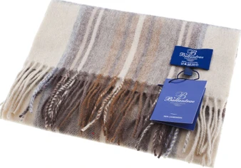 100% Lambswool Scarf Stewart Natural Dress Scottish Gift Winter Scotland