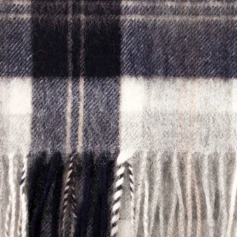 100% Lambswool Scarf Bannockbane Silver  Scottish Gift Winter Scotland
