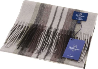 100% Lambswool Scarf Macduff Natural Scottish Gift Winter Scotland