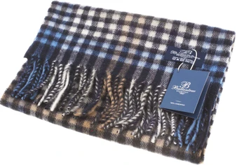 100% Lambswool Scarf Dark Grey Optical Check Scottish Gift Winter Scotland