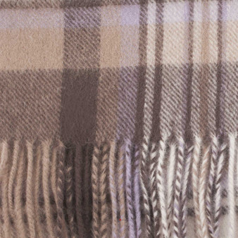 100% Lambswool Scarf Stewart Brown Purple Scottish Gift Winter Scotland