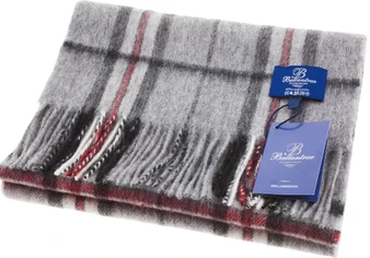 100% Lambswool Scarf Thomson Grey Scottish Gift Winter Scotland
