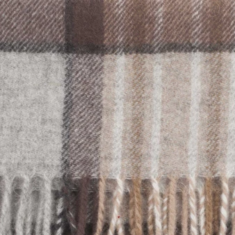 100% Lambswool Scarf Mackellar Natural Scottish Gift Winter Scotland
