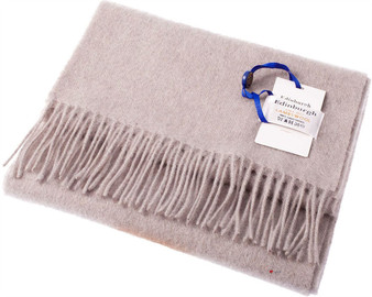 Unisex Lambswool Scarf In Cloud Tartan Design 30cm Wide