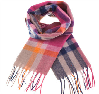 Unisex Lambswool Scarf in Astral Lollipops Tartan Design 30cm Wide