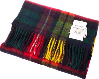 Unisex Lambswool Scarf In Buchanan Tartan Design 30cm Wide