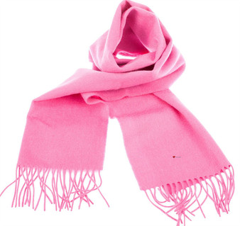 Unisex Lambswool Scarf In Cerise Tartan Design 30cm Wide
