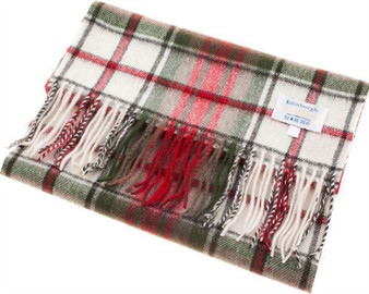 Unisex Lambswool Scarf In MacDuff Dress Tartan Design 30cm Wide
