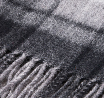 Unisex Lambswool Scarf In Buchanan Grey Tartan Design 30cm Wide