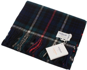 Unisex Lambswool Scarf In Mackenzie Tartan Design 30cm Wide