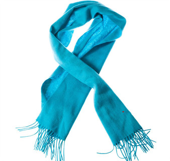 Unisex Lambswool Scarf In Turquoise Tartan Design 30cm Wide