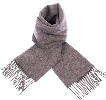 Unisex Lambswool Scarf In Derby Grey Tartan Design 30cm Wide