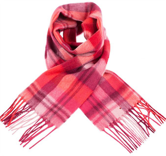 Unisex Lambswool Scarf In Multi Square Check Design 30cm Wide