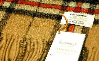 Scarf 100% Lambswool Edinburgh Brand 1436 in Thomson Camel Tartan