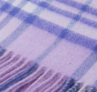 Unisex Lambswool Scarf In Lilac New Elgin Tartan Design 30cm Wide