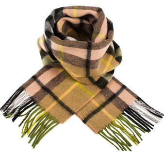 Unisex Lambswool Scarf In Sherwood Thomson Tartan Design 30cm Wide