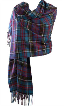 Cashmere Stole In Anderson Tartan 71cm Wide