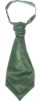 Gents Traditional Scottish Ruche Cravat Satin Tie Wedding Groom Leaf Green