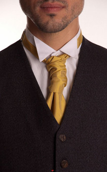 Gents Traditional Scottish Ruche Cravat Satin Tie Wedding Groom Green