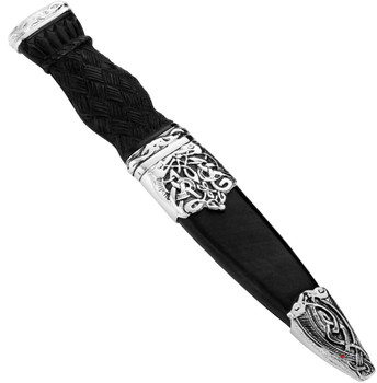 Sgian Dubh Plated Celtic Zoomorphic Inserts and Cap Sgian Dubh Plated Celtic Zoomorphic Inserts and Cap