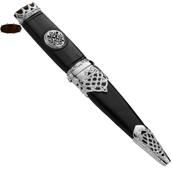Sgian Dubh Plated Celtic Saltire Smokey Quartz Hued Top Stone Sgian Dubh Plated Celtic Saltire Smokey Quartz Hued Top Stone