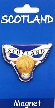 Scottish Fridge Magnet Scottish Highland Cow With Highland Banner Fridge Magnet Scottish Fridge Magnet Scottish Highland Cow With Highland Banner Fridge Magnet