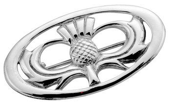 Sterling Silver Thistle Broad Oval Brooch 38mm Sterling Silver Thistle Broad Oval Brooch 38mm