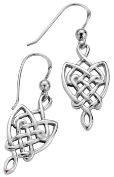 Earrings Sterling Silver Pierced Fitting Drop Style Celtic Interlace Earrings Sterling Silver Pierced Fitting Drop Style Celtic Interlace