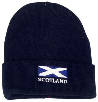 Scotland Saltire Beanie Hat Navy Unisex Scotland Saltire Beanie Hat Navy Unisex