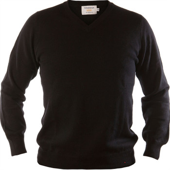 Mens Merino Wool Sweater V-Neck Black Mens Merino Wool Sweater V-Neck Black