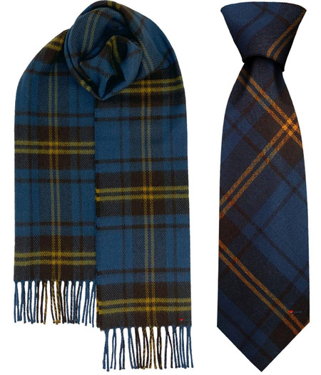 Mens Tie & Scarf Gift Set Irish County Sligo Tartan Plaid