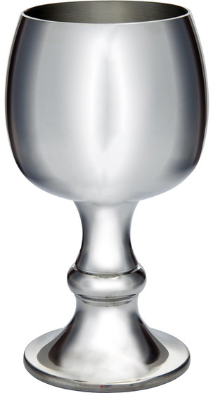 Large Pewter Tulip Goblet 160mm Bright Polished Finish