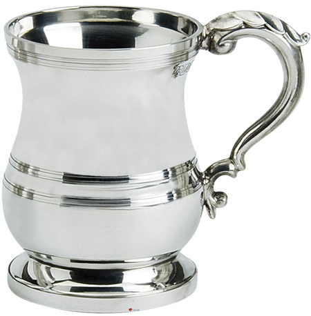 Pewterware 1 pint Tankard Tudor Shape Ornate Handle Beer Mug Ideal for Engraving Great Gift